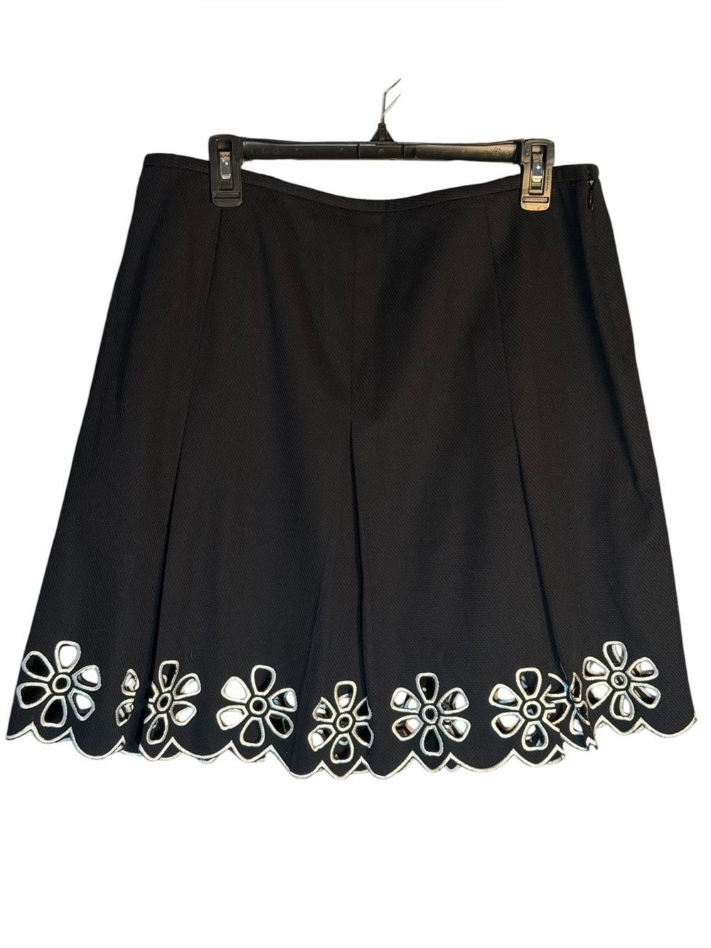 INC International Concepts Black Skirt with Flower Cutouts